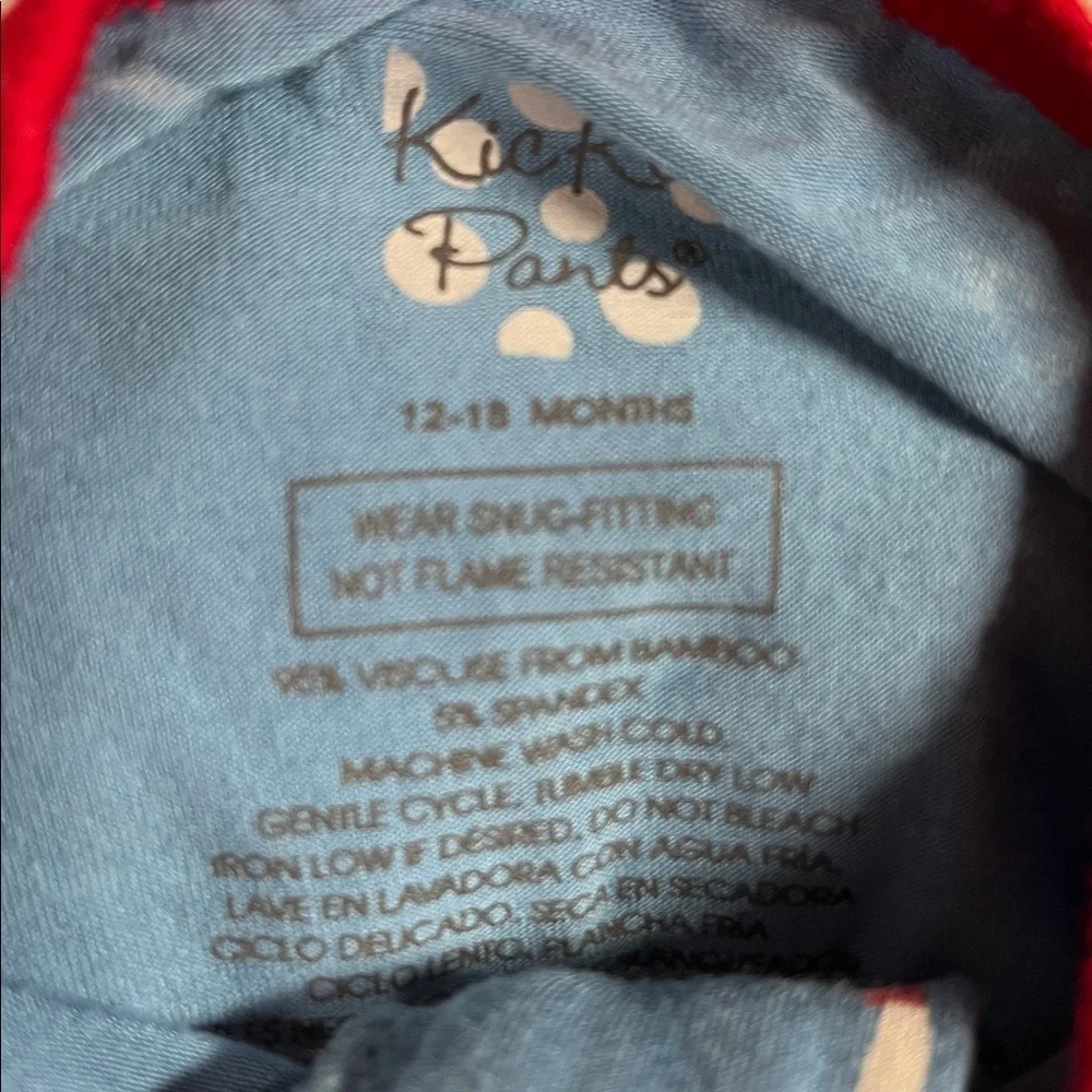 Kickee Pants Blue Baby Onesie with Red Trim 12-18 Mnths